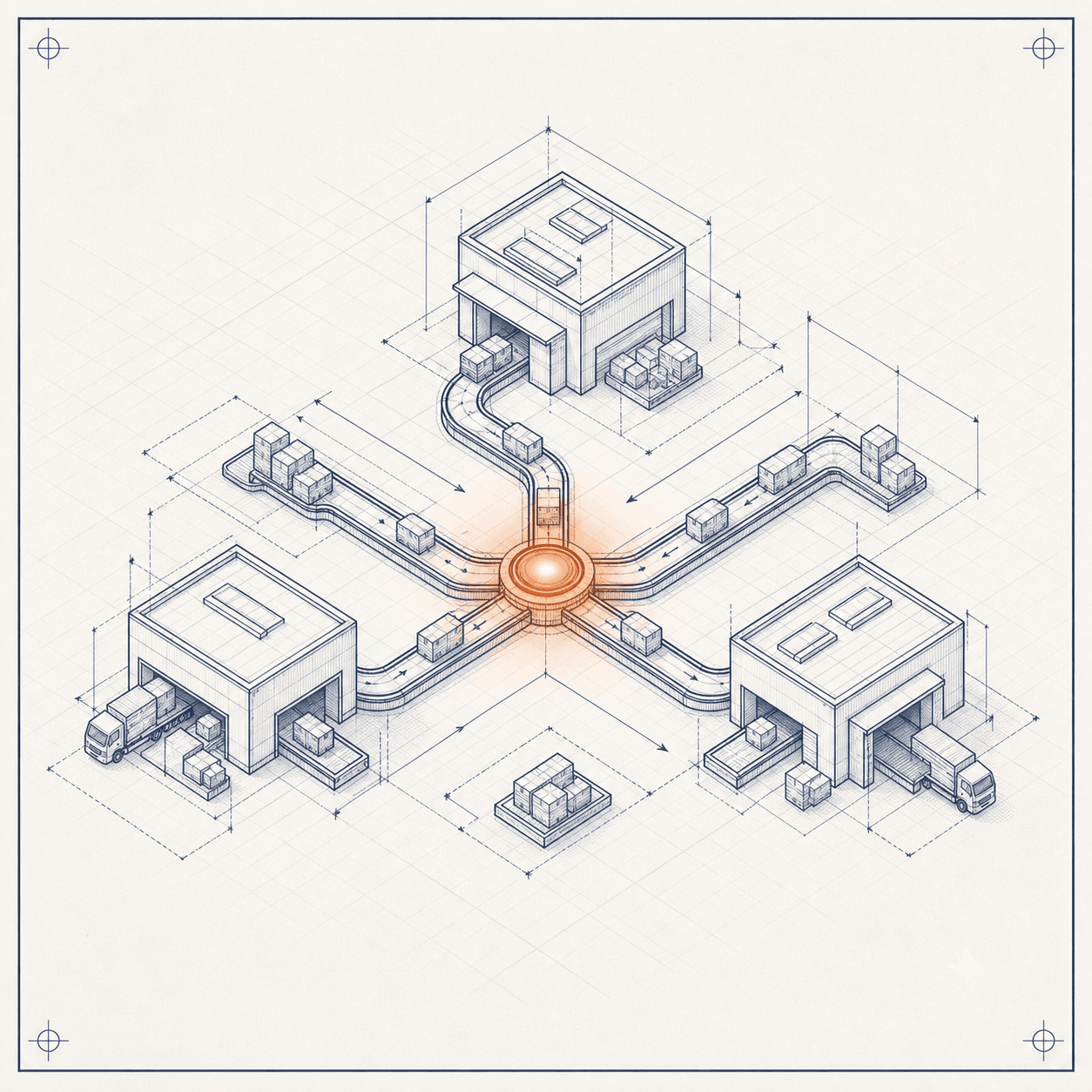 Illustration blueprint  Logistics & supply-chain systems